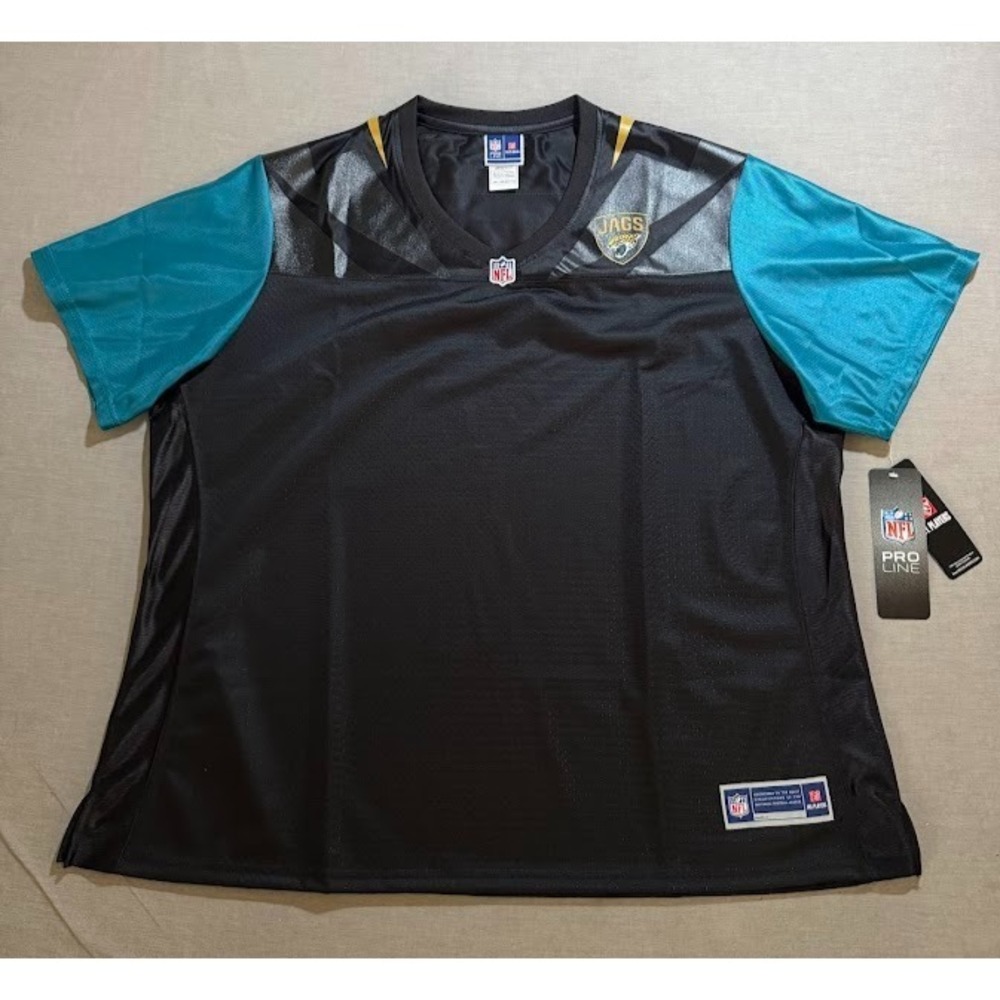 Jacksonville Jaguars Pro Line NFL Jersey Womens 3XL Black Pullover Short Sleeve.